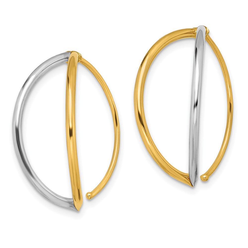 14k Yellow & Rhodium 23 mm  Dangle Threader Earrings (1.41 grams)