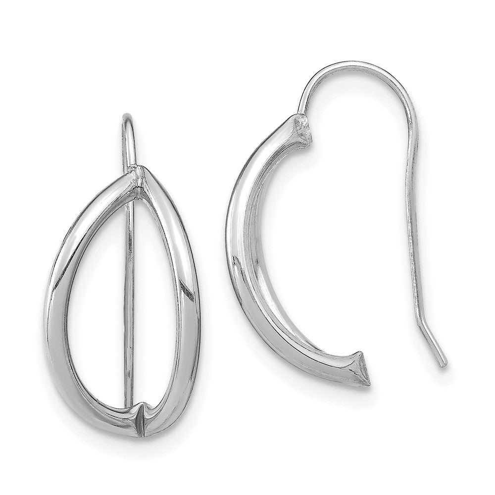 14k White Gold 9.15 mm Half Circle Wire French Wire Earrings (0.88 grams)