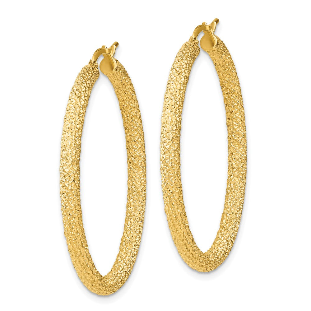 14k Yellow Gold 39 mm Diamond-cut Hoop Earrings (5.61 grams)