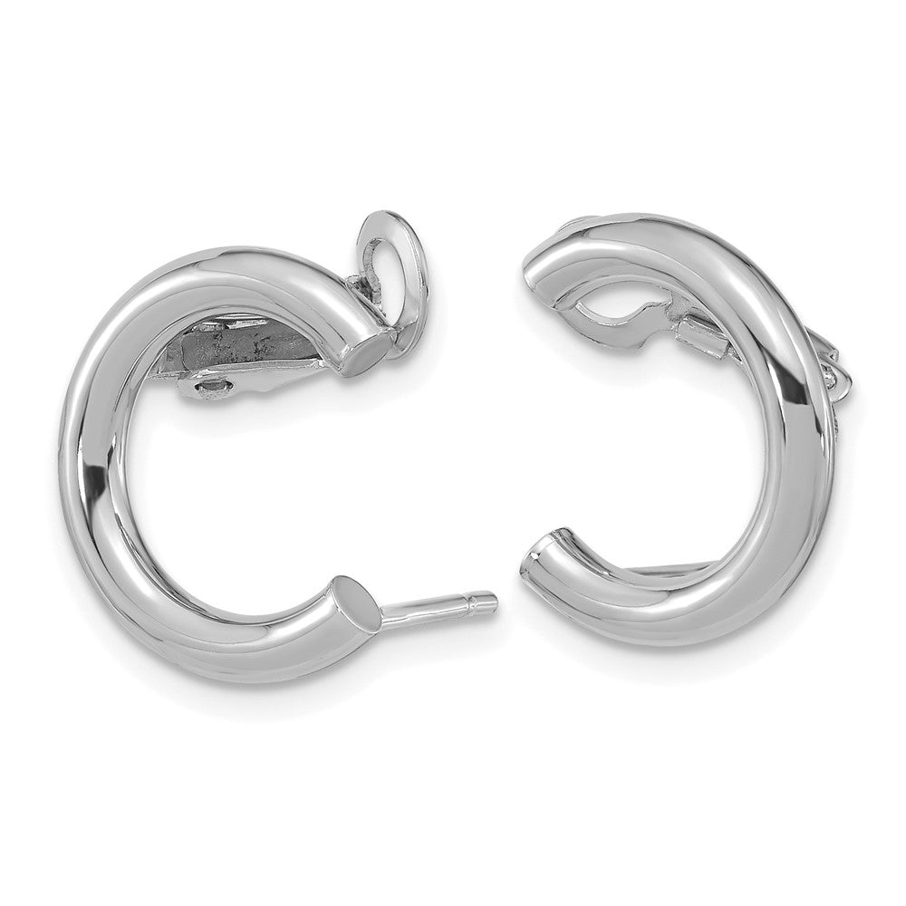 14k White Gold 2.9 mm Polished U Shape Clip On & Post Earrings (2.24 grams)