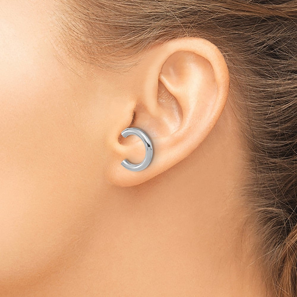 14k White Gold 2.9 mm Polished U Shape Clip On & Post Earrings (2.24 grams)