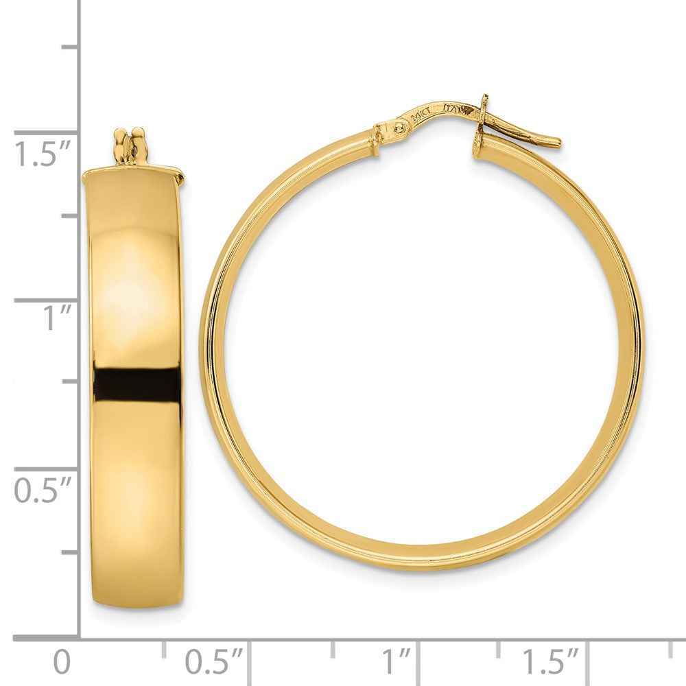 14k Yellow Gold 32.56 mm Polished Hoop Earrings (4.57 grams)