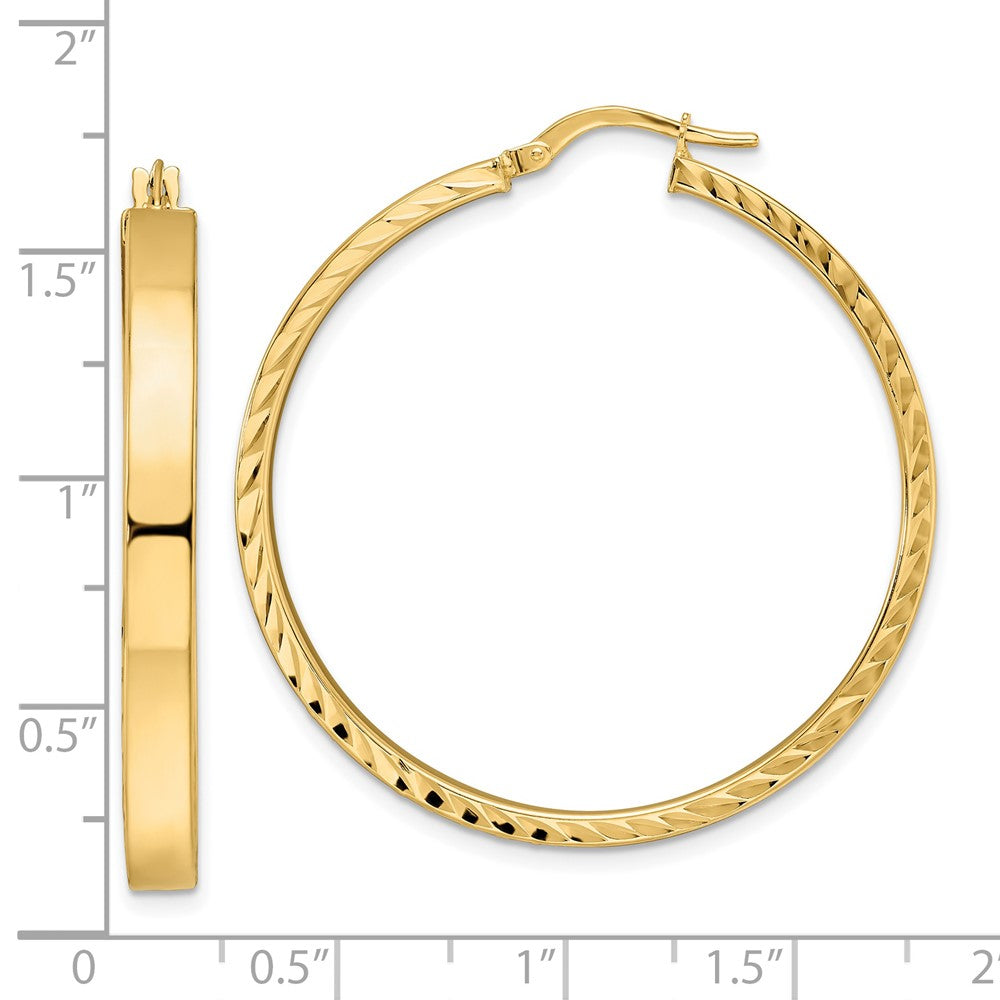 14k Yellow Gold 38.37 mm Polished Hoop Earrings (3.63 grams)