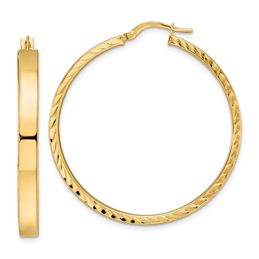14k Yellow Gold 38.37 mm Polished Hoop Earrings (3.63 grams)