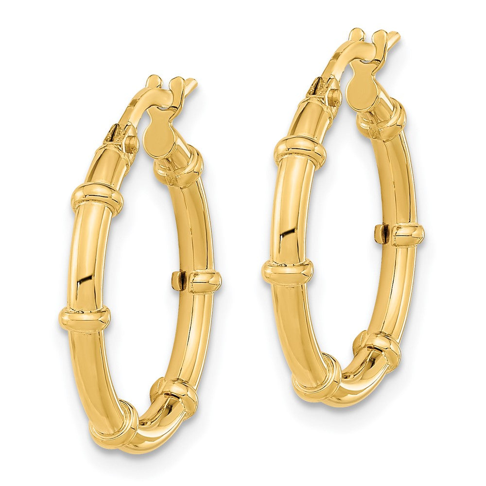 14k Yellow Gold 19.05 mm Polished and Fancy Hoop Earrings (1.56 grams)