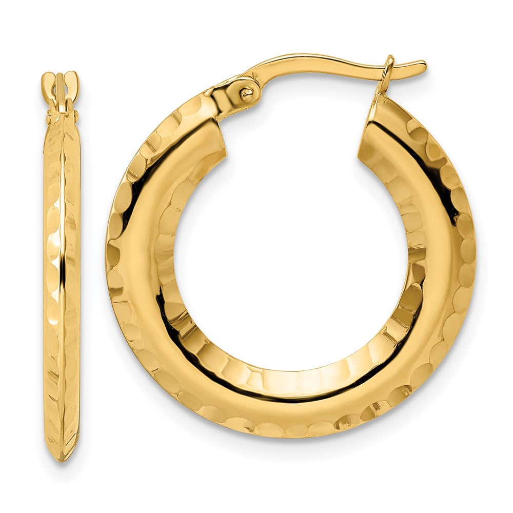 14k Yellow Gold 23.13 mm Round Hoop Earrings (2.32 grams)
