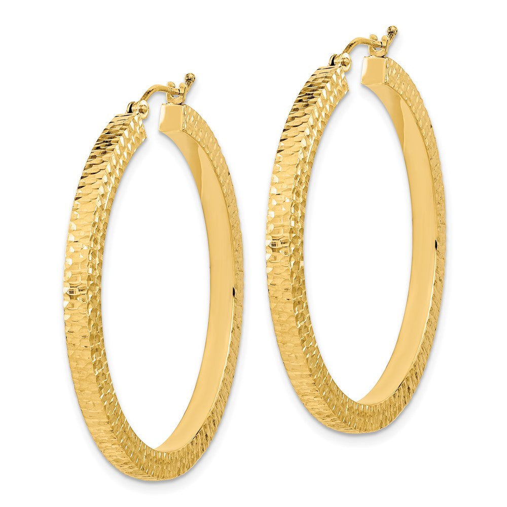 14k Yellow Gold 39.61 mm red Hoop Earrings (3.64 grams)