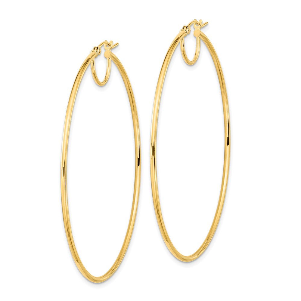 14k Yellow Gold 54.3 mm Polished Fancy Hoop Earrings (2.56 grams)