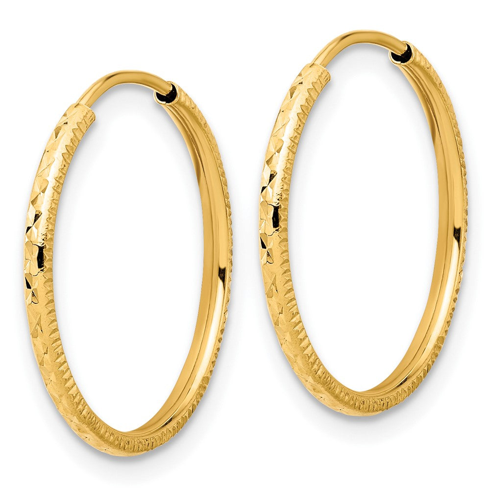 14k Yellow Gold 1.5 mm Endless Hoop Earrings (0.72 grams)