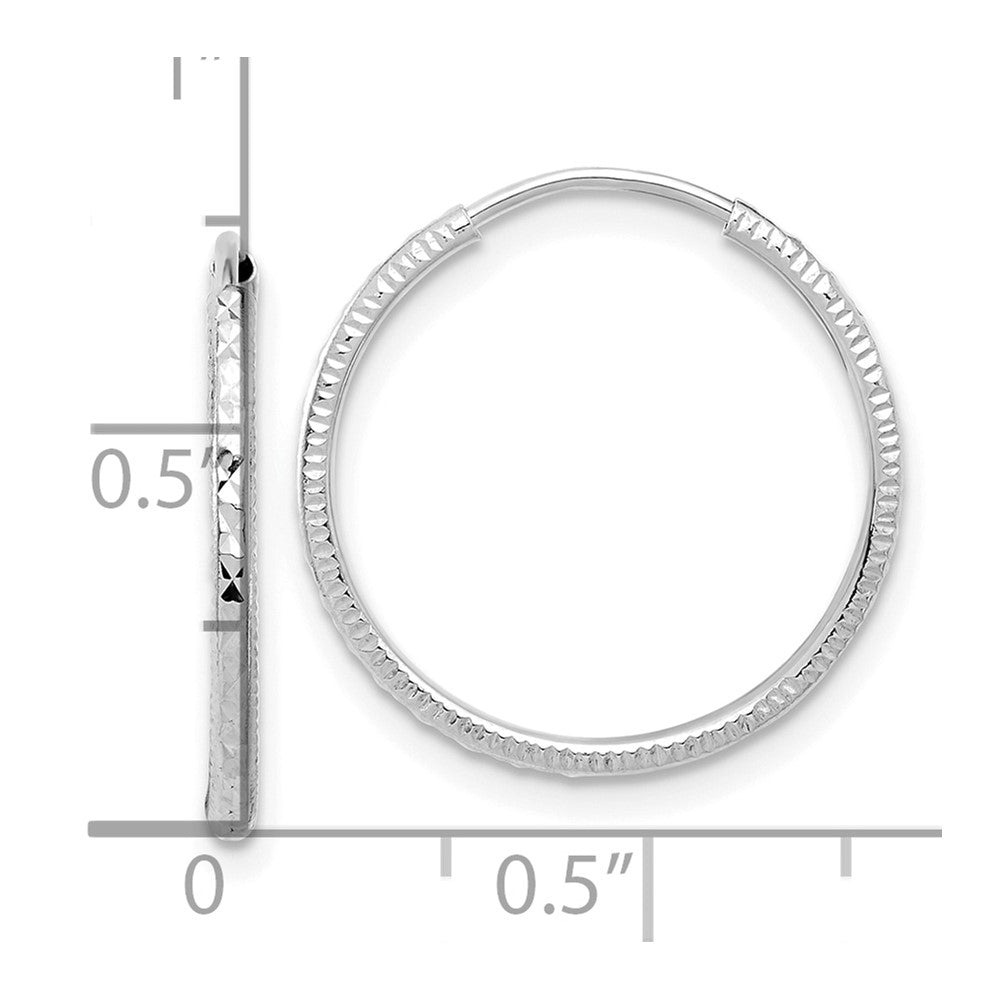 14k White Gold 1.5 mm Endless Hoop Earrings (0.79 grams)