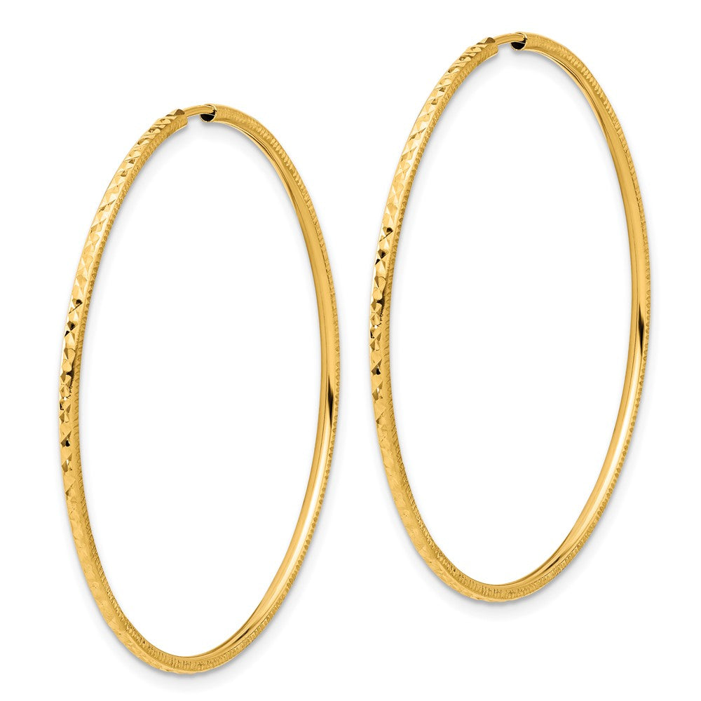 14k Yellow Gold 1.5 mm Endless Hoop Earrings (1.71 grams)