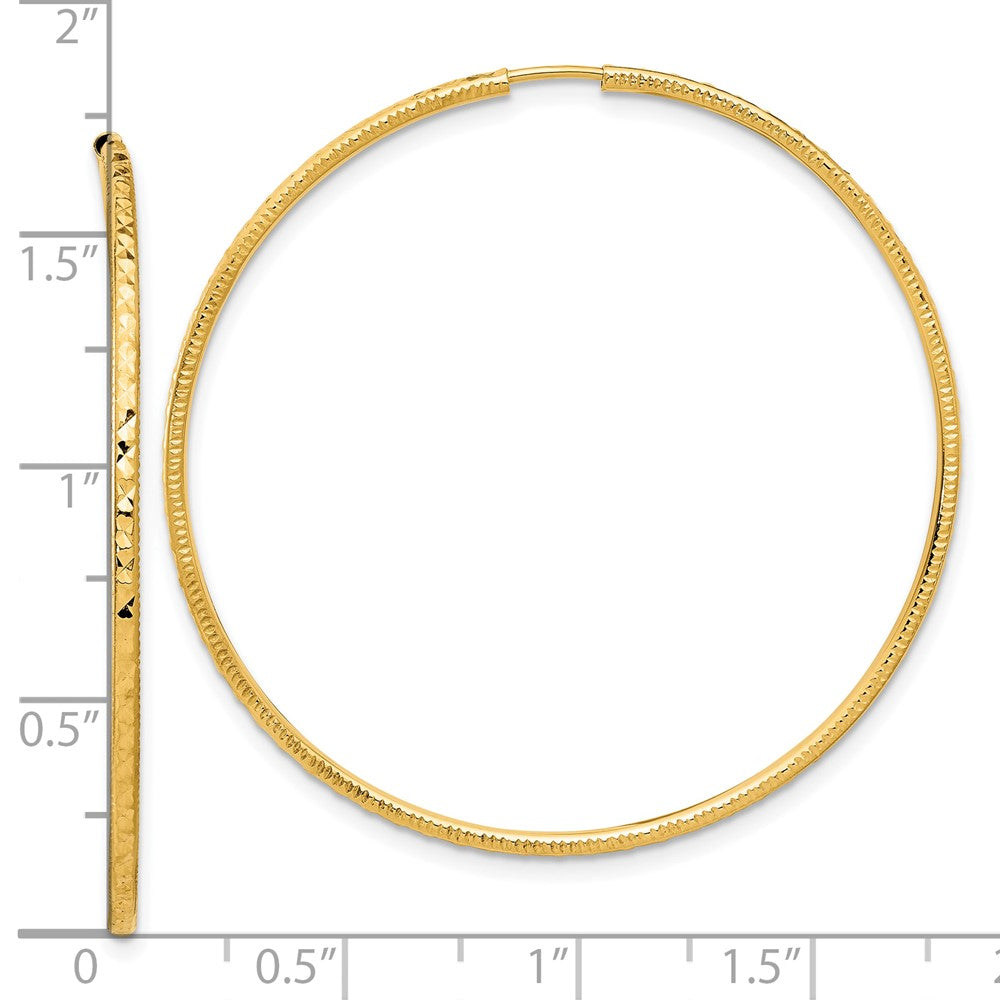 14k Yellow Gold 1.5 mm Endless Hoop Earrings (1.71 grams)