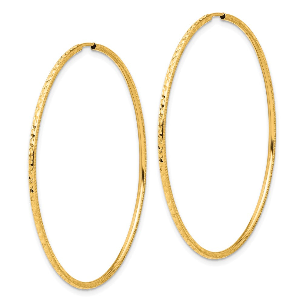 14k Yellow Gold 1.5 mm Endless Hoop Earrings (1.9 grams)