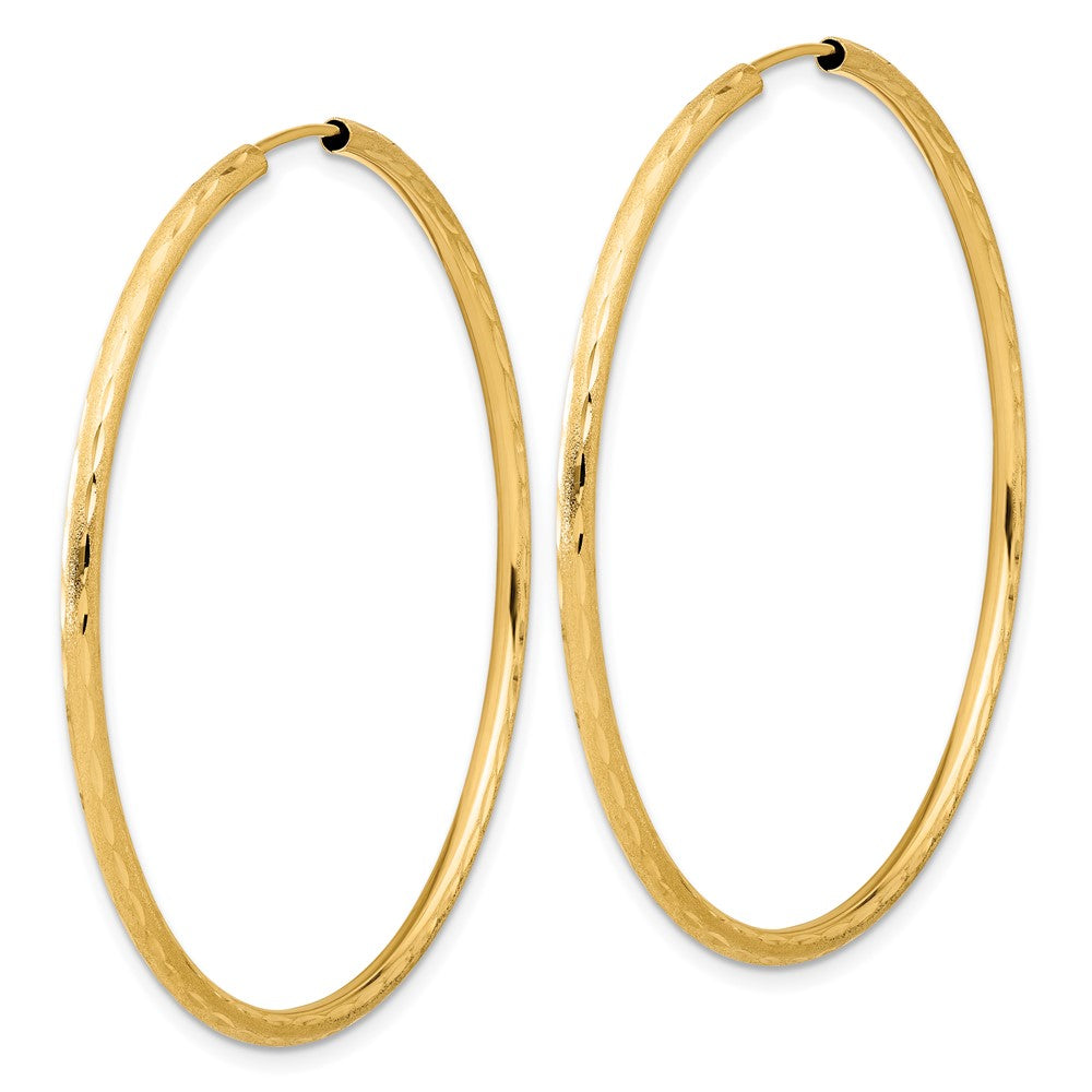 14k Yellow Gold 2 mm Endless Hoop Earrings (2.45 grams)
