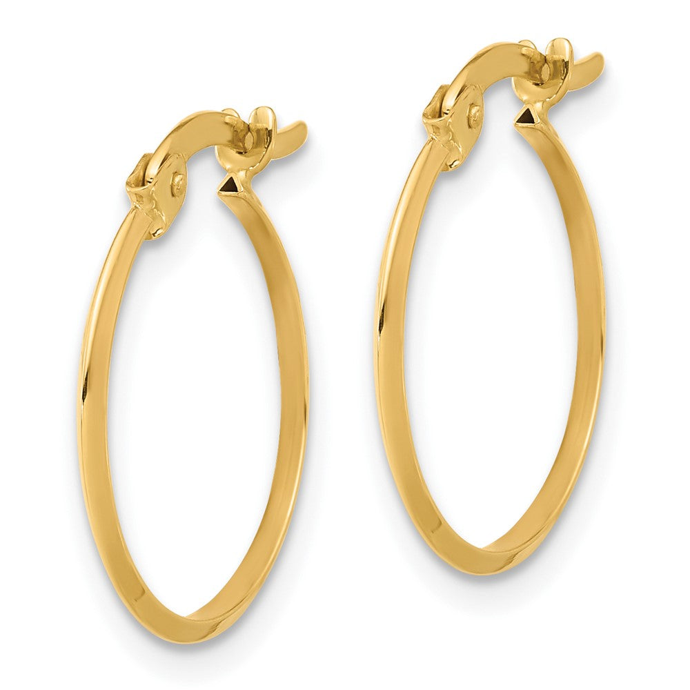 14k Yellow Gold 16.7 mm Polished Knife Edge Hoop Earrings (0.78 grams)