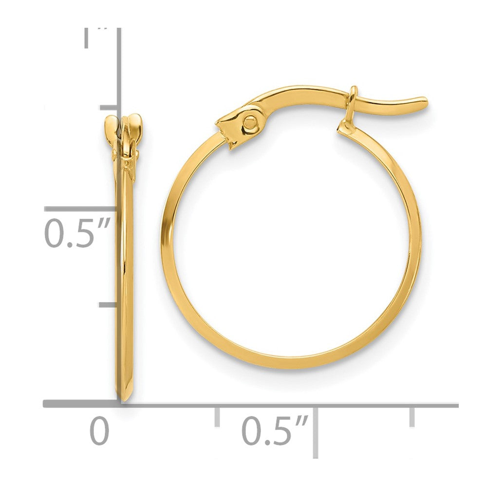 14k Yellow Gold 16.7 mm Polished Knife Edge Hoop Earrings (0.78 grams)