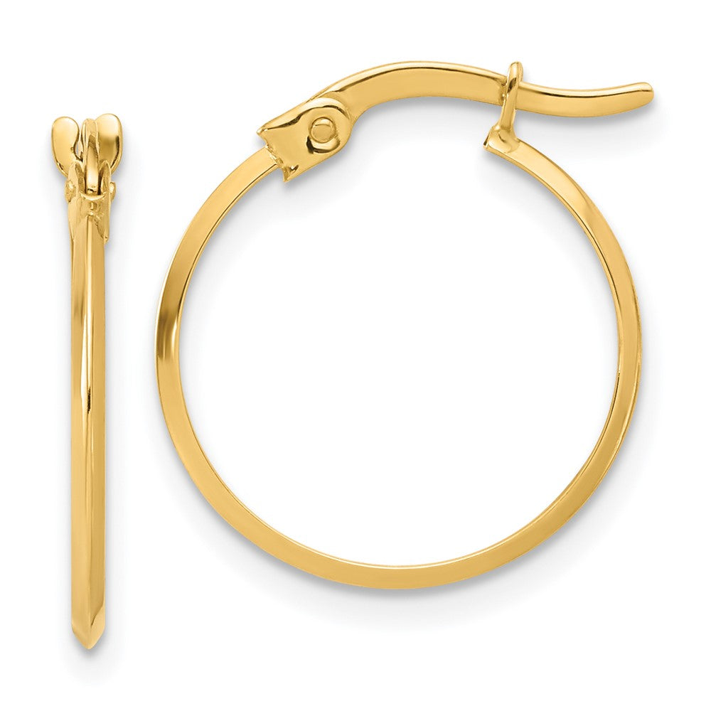 14k Yellow Gold 16.7 mm Polished Knife Edge Hoop Earrings (0.78 grams)
