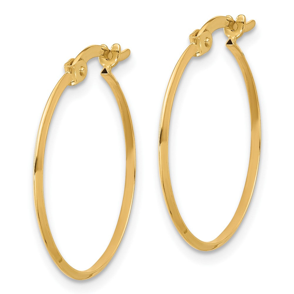 14k Yellow Gold 21.75 mm Polished Knife Edge Hoop Earrings (0.91 grams)