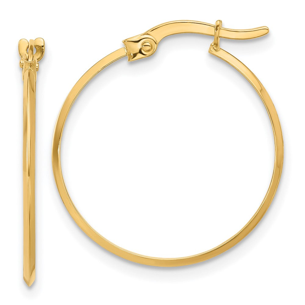14k Yellow Gold 21.75 mm Polished Knife Edge Hoop Earrings (0.91 grams)