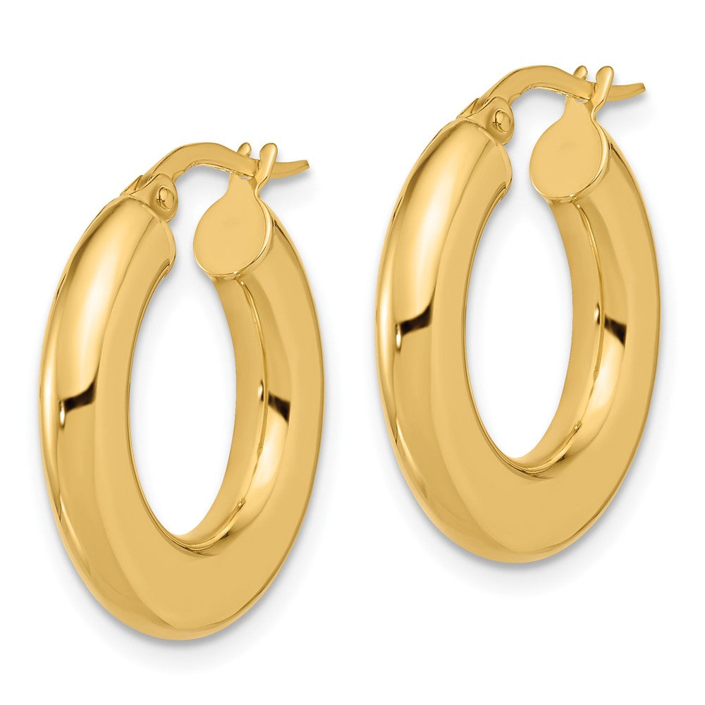 14k Yellow Gold 20.5 mm Polished Tube Hoop Earrings (1.99 grams)