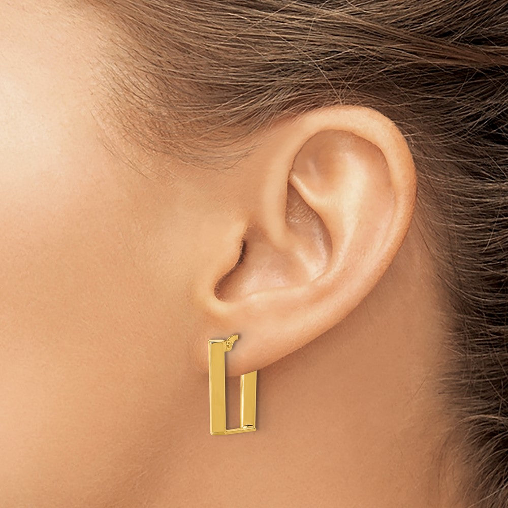 14k Yellow Gold 14.9 mm Polished U Shape Hoop Earrings (2.47 grams)