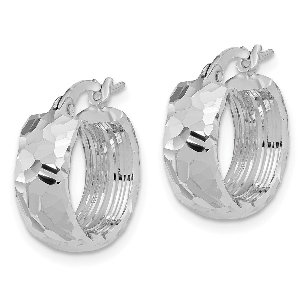 14k White Gold 15.5 mm Hoop Earrings (2.85 grams)