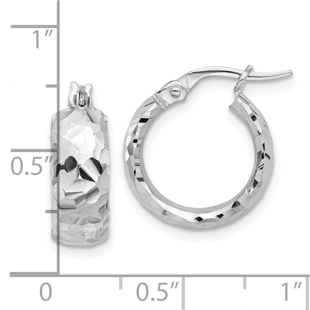 14k White Gold 15.5 mm Hoop Earrings (2.85 grams)