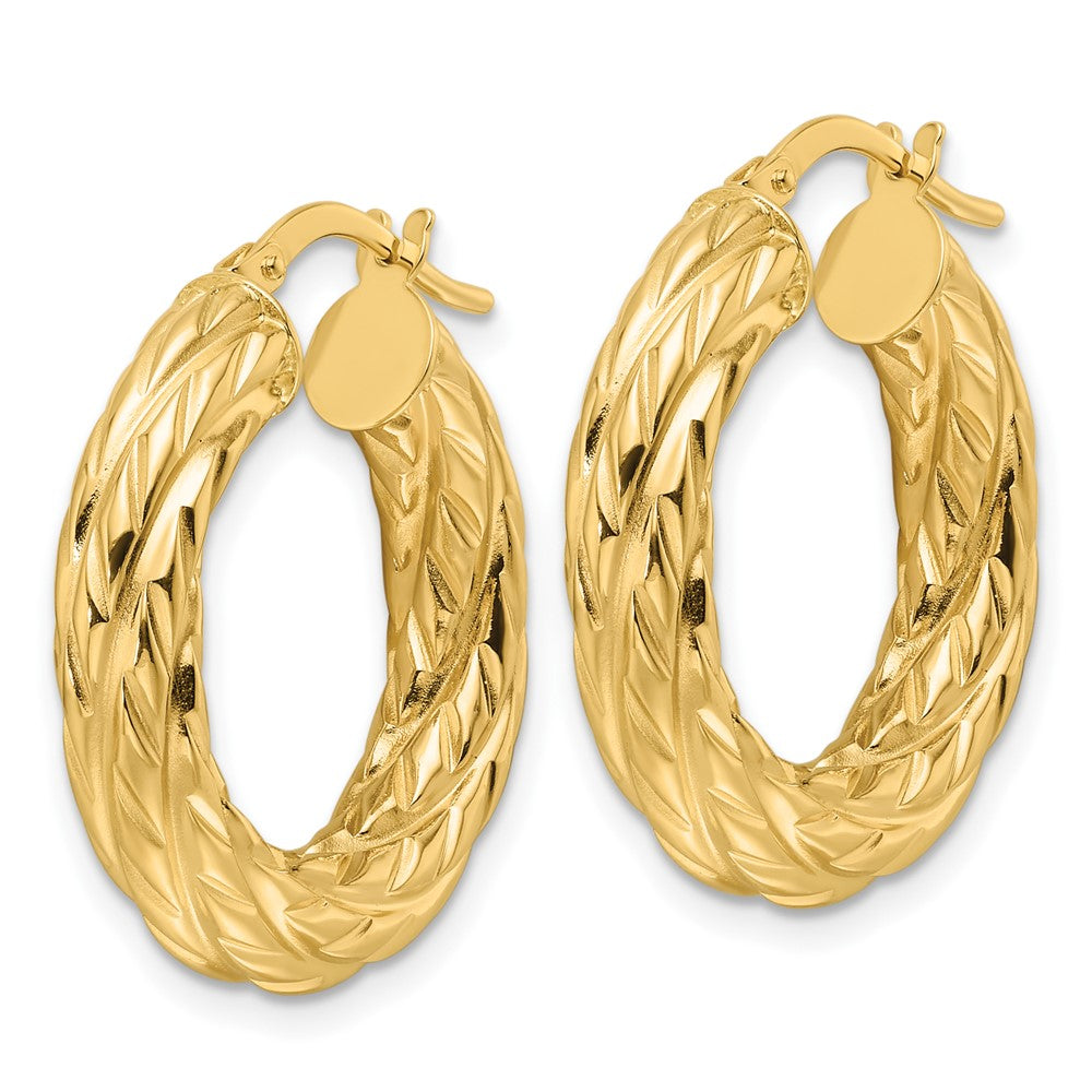 14k Yellow Gold 23.6 mm Round Hoop Earrings (2.47 grams)