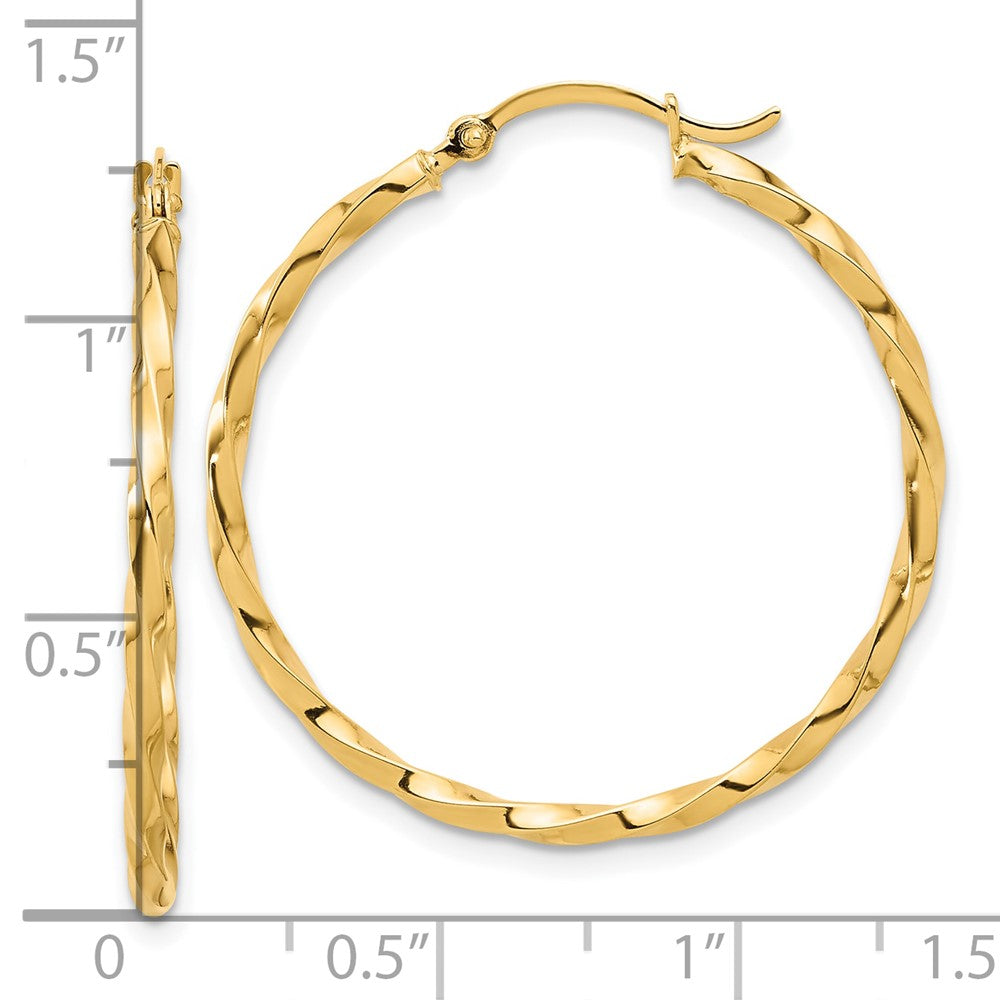 14k Yellow Gold 31.9 mm Hoop Earrings (1.37 grams)