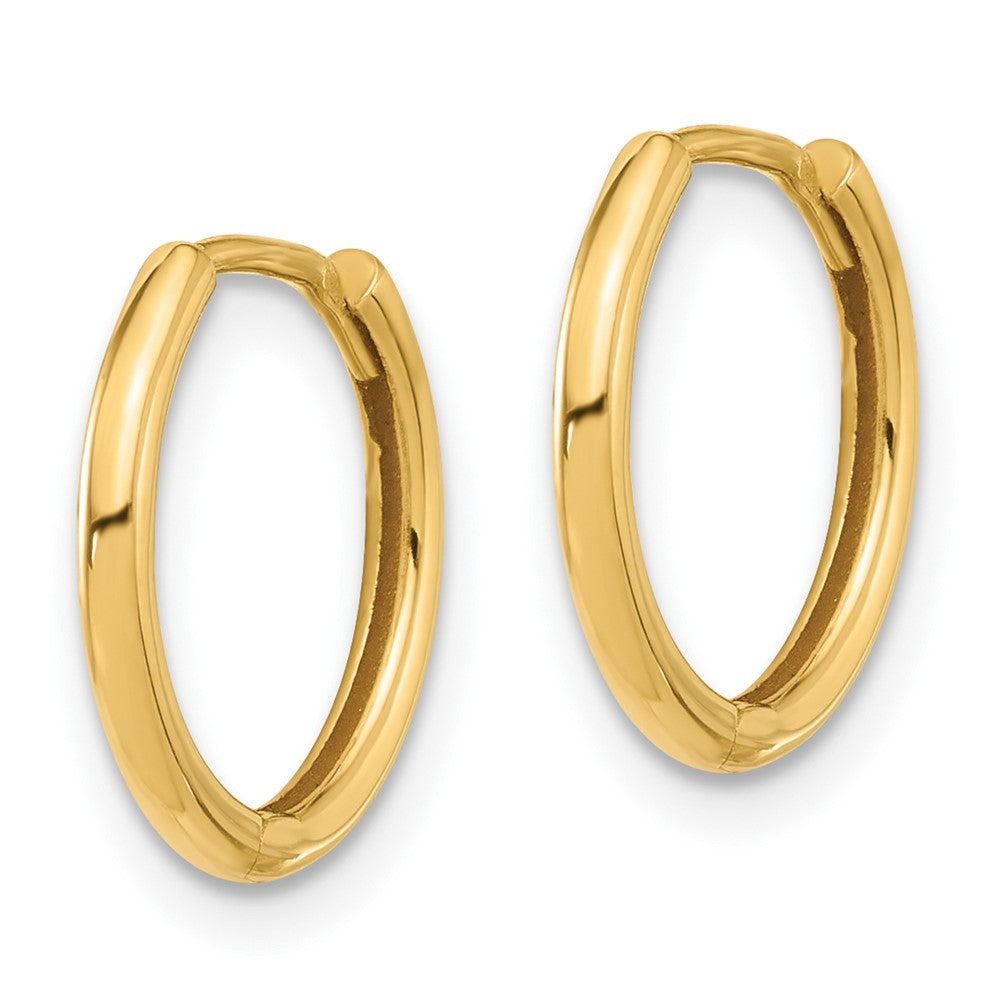 14k Yellow Gold 14 mm Polished Hinged Hoop Earrings (1.37 grams)