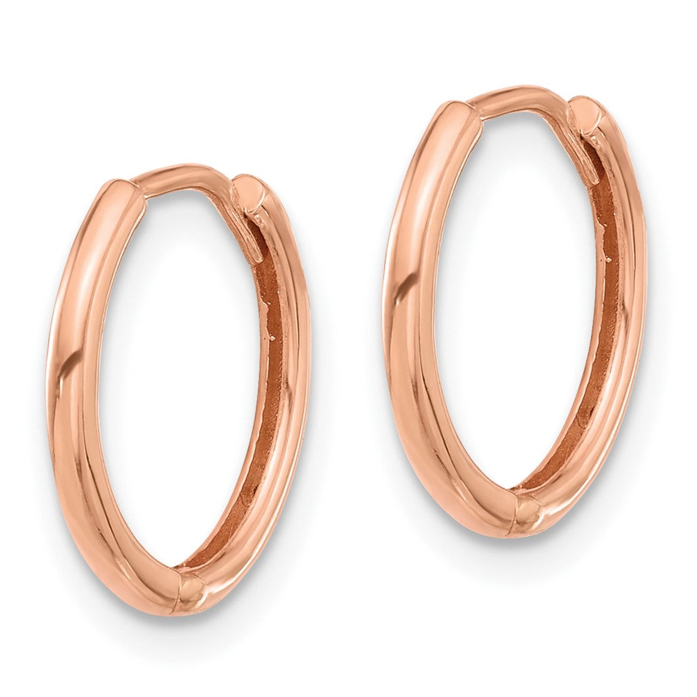 14k Rose Gold 14 mm Rose Gold Polished Hinged Hoop Earrings (1.37 grams)