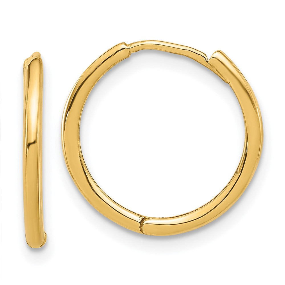 14k Yellow Gold 16 mm Polished Hinged Hoop Earrings (1.61 grams)