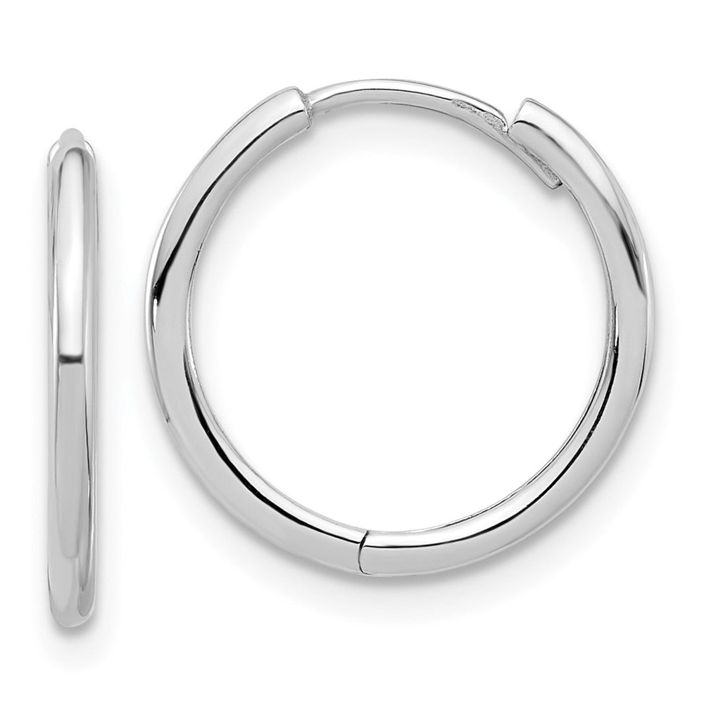 14k White Gold 16 mm  Polished Hinged Hoop Earrings (1.59 grams)