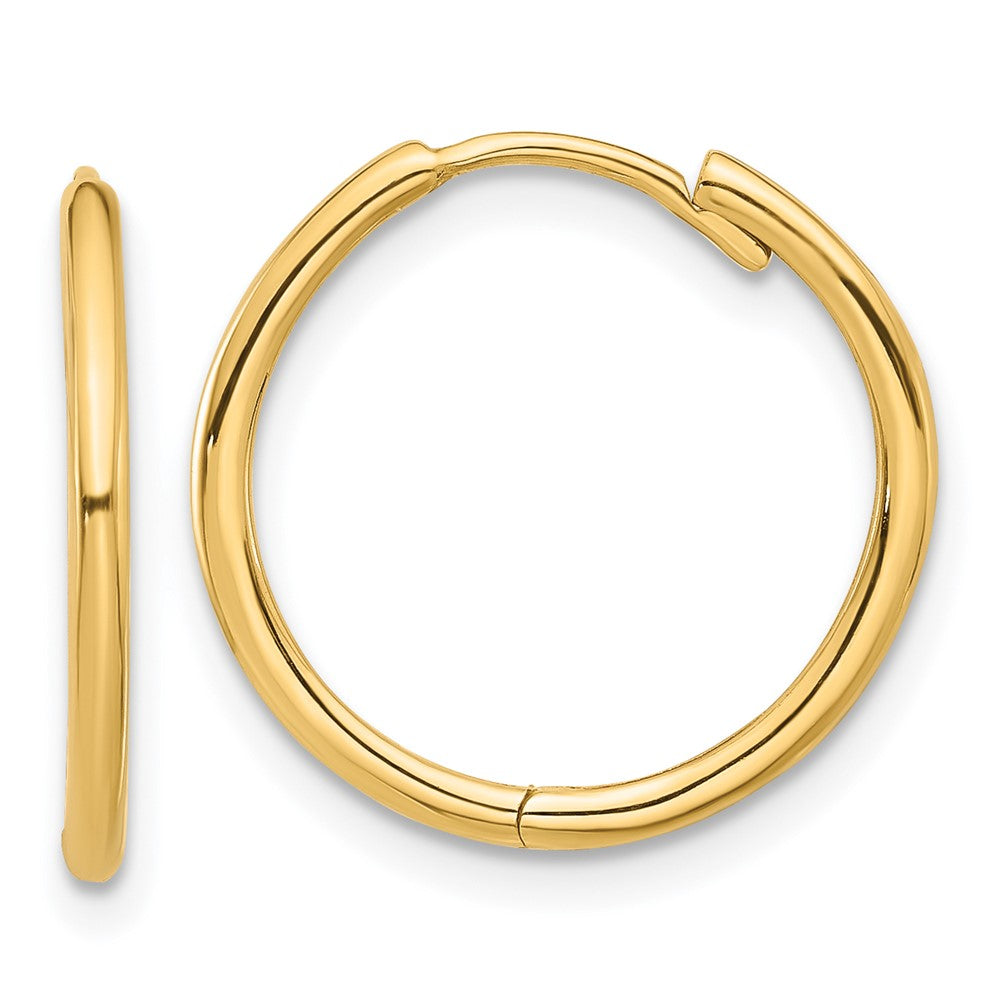14k Yellow Gold 18 mm Polished Hinged Hoop Earrings (1.8 grams)