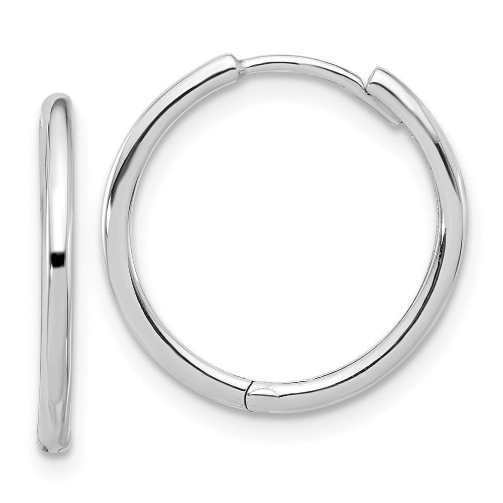 14k White Gold 18 mm  Polished Hinged Hoop Earrings (1.86 grams)