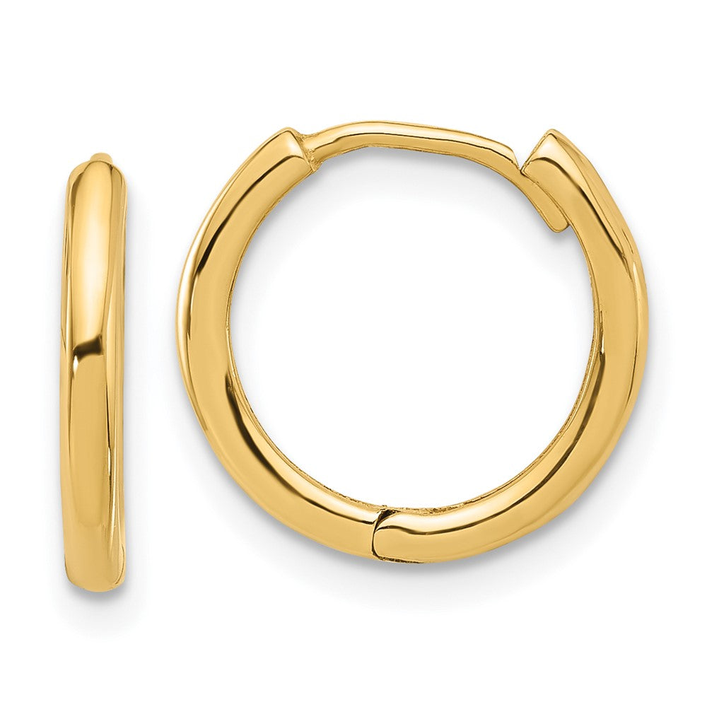 14k Yellow Gold 14.5 mm Polished Hinged Hoop Earrings (1.88 grams)