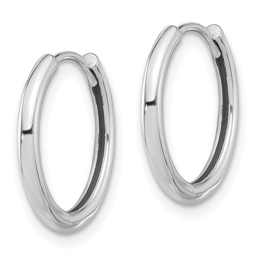 14k White Gold 16.5 mm  Polished Hinged Hoop Earrings (2.12 grams)