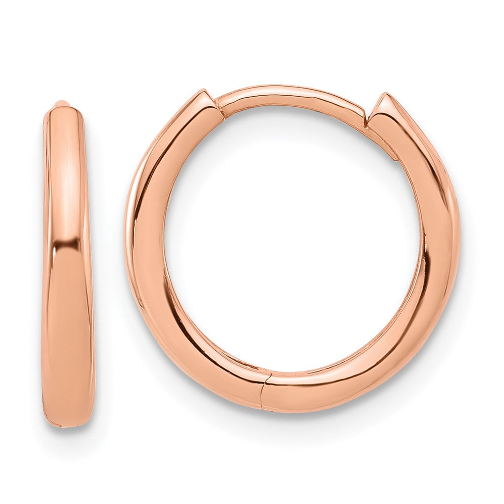 14k Rose Gold 14.3 mm Rose Gold Polished Hinged Hoop Earrings (1.89 grams)