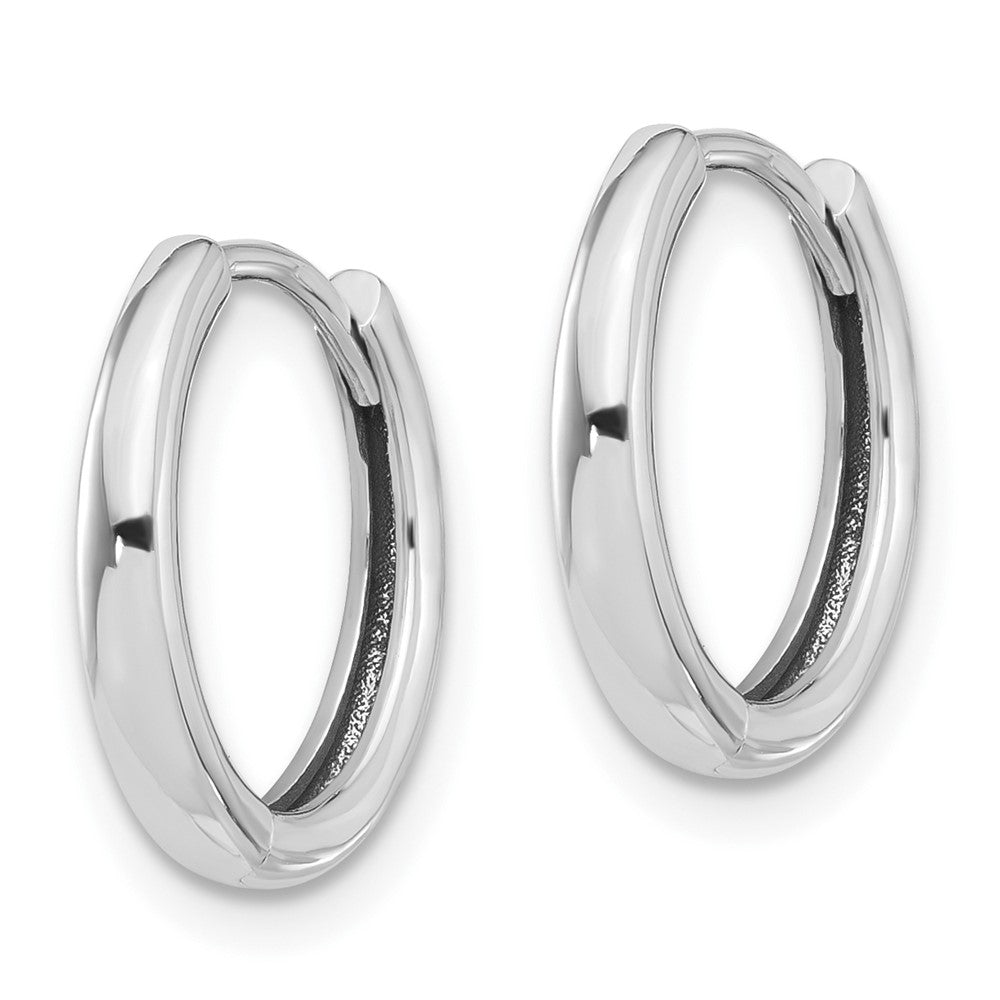 14k White Gold 14.3 mm  Polished Hinged Hoop Earrings (1.87 grams)