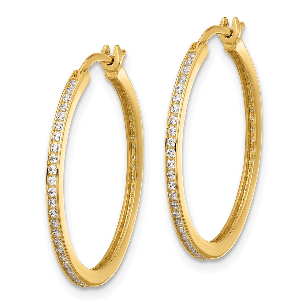 14k Yellow Gold 24.5 mm Large Hoop Earrings (2.77 grams)