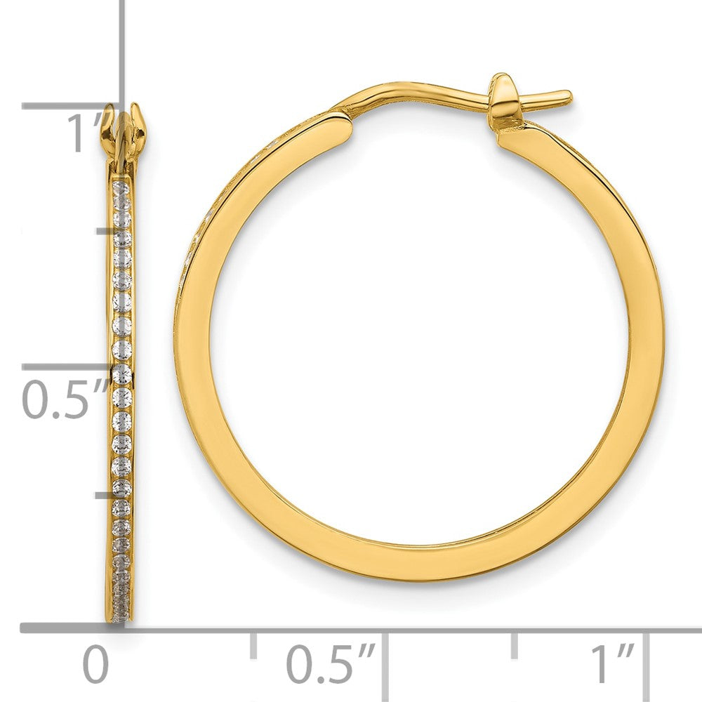 14k Yellow Gold 24.5 mm Large Hoop Earrings (2.77 grams)