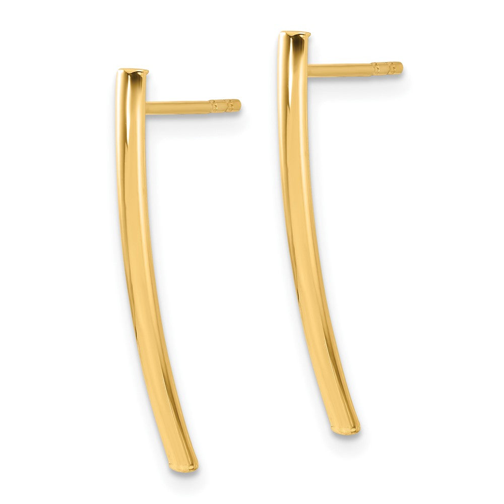 14k Yellow Gold 2 mm Polished Bar Post Earrings (0.91 grams)