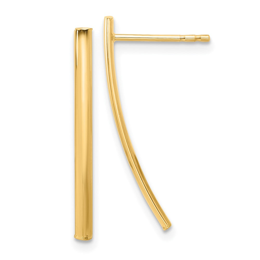 14k Yellow Gold 2 mm Polished Bar Post Earrings (0.91 grams)