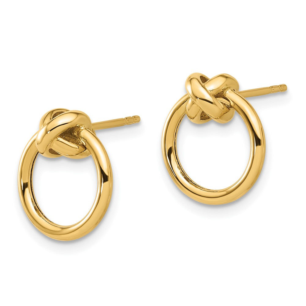 14k Yellow Gold 12.2 mm Polished Circle Post Earrings (1.89 grams)