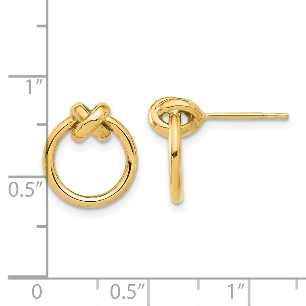 14k Yellow Gold 12.2 mm Polished Circle Post Earrings (1.89 grams)