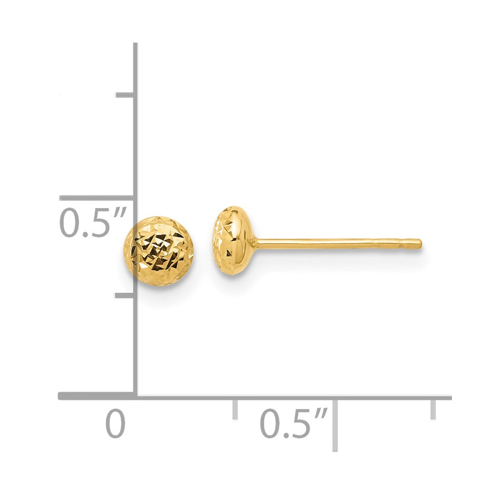 14k Yellow Gold 4.5 mm Button Post Earrings (0.4 grams)