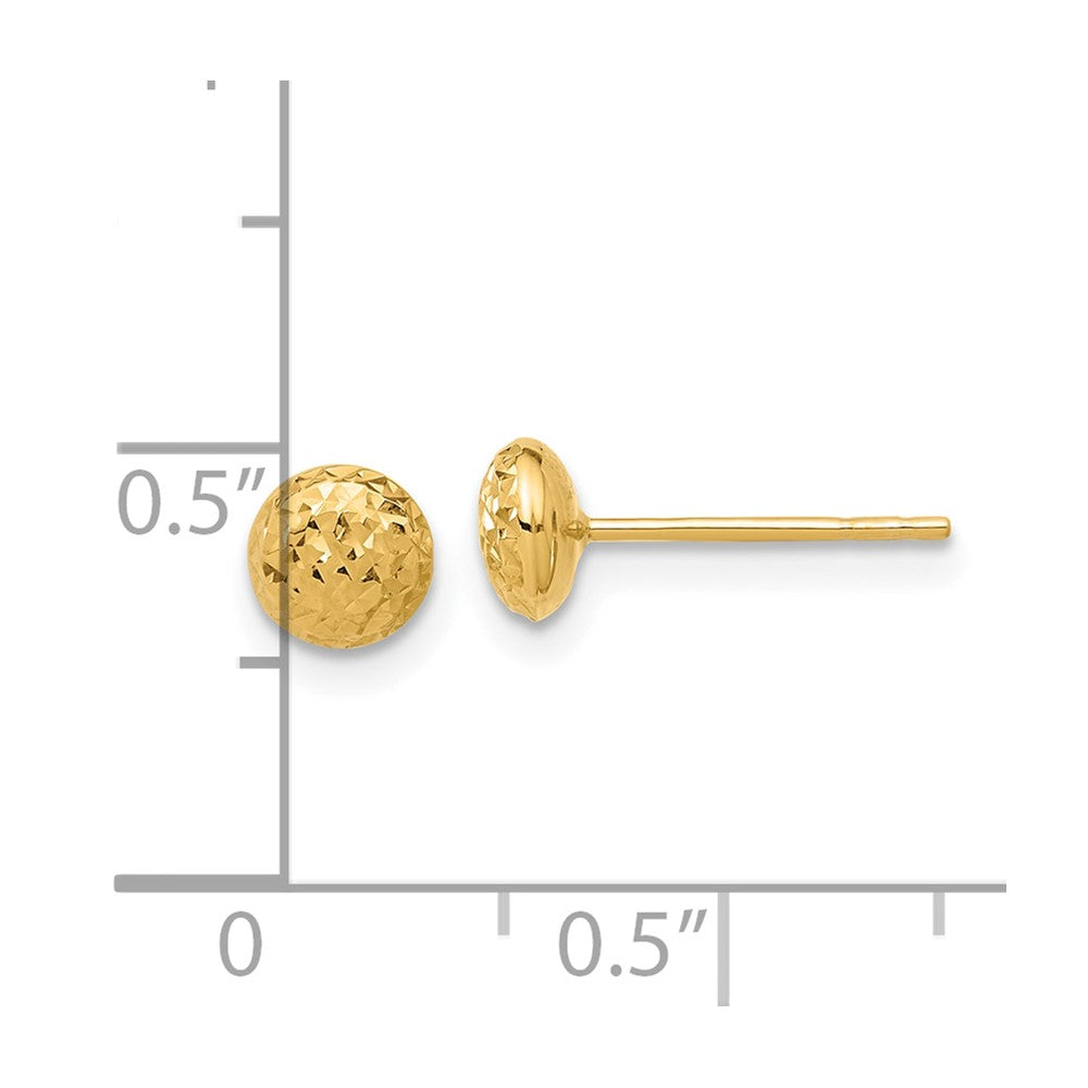 14k Yellow Gold 5.53 mm Button Post Earrings (0.49 grams)