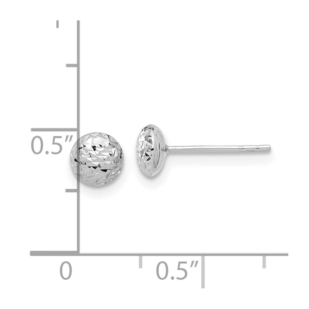 14k White Gold 5.53 mm Button Post Earrings (0.47 grams)