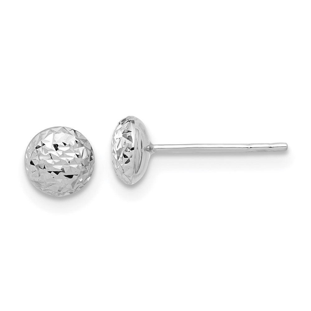 14k White Gold 5.53 mm Button Post Earrings (0.47 grams)