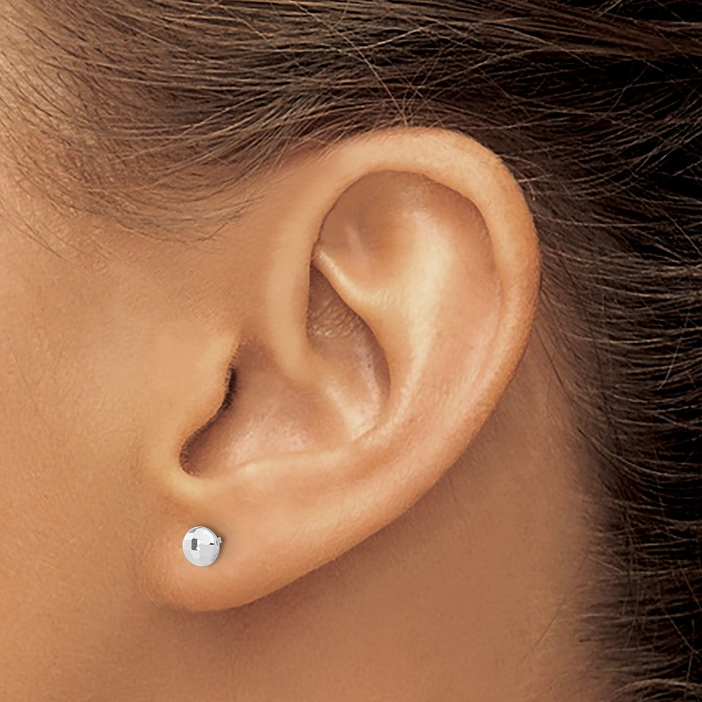14k White Gold 4.4 mm Button Post Earrings (0.4 grams)